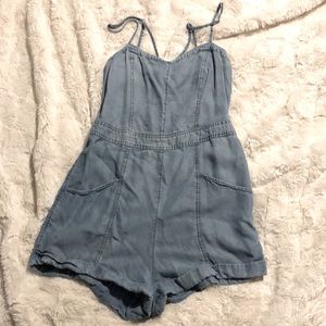 Abercrombie jean jumper romper booty shorts